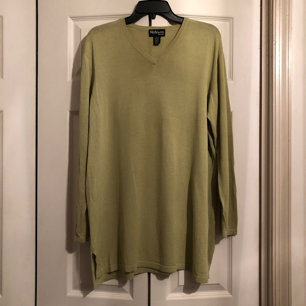 Womens Style & Co Cotton Blend Pullover Sweater 1X